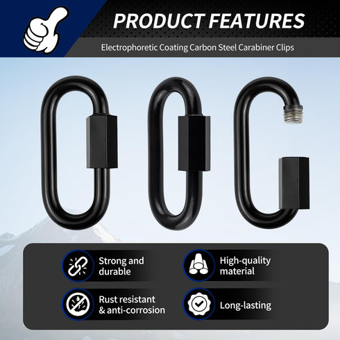 1.46" Chain Quick Links, 10 Pcs 1/8" Marine Grade Screw Chain Links, Large Opening Chain Connector with 175 Lbs Capacity