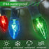 25Ft Lights,C9 26 Bulbs (1 Multicolor Christmas Christmas Lights Outdoor with Clear Glass Colorful Spare), Hanging