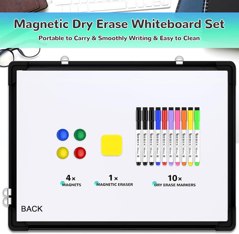 Monthly Calendar Whiteboard 24"x18", Magnetic Dry Erase Cork Board Combination for Office Kitchen Planning
