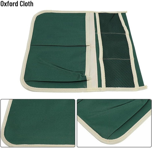 Cryspearl Foldable Garden Kneeler Tool Pouch with Side Pockets, Portable Oxford Cloth Storage Bag for Outdoor Gardening