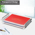 Plastic File Storage Box, 2-Tier Portable Project Case, Document Storage Organizer for A4 File Paper, Certificate,