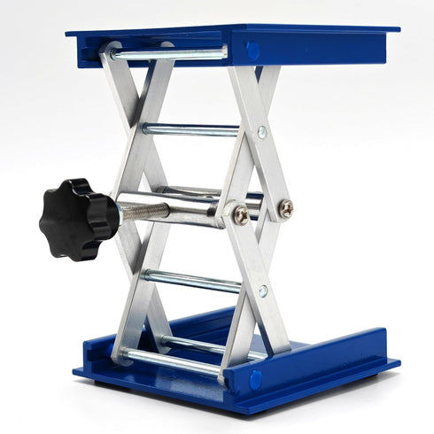 Lab Jack Stand Platform, Mini Scissor Lift 4" x 4", Aluminum Blue, Max. Support 5KG, 145mm Height