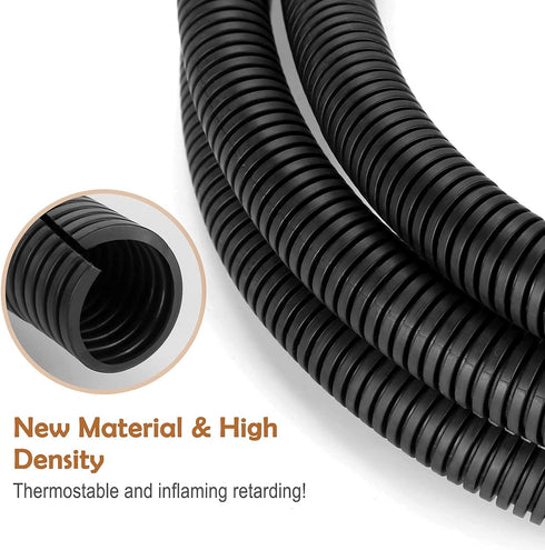 ZhiYo 20FT 1/2” Wire Loom Split Tubing, High Temperature Heat Resistant, Black