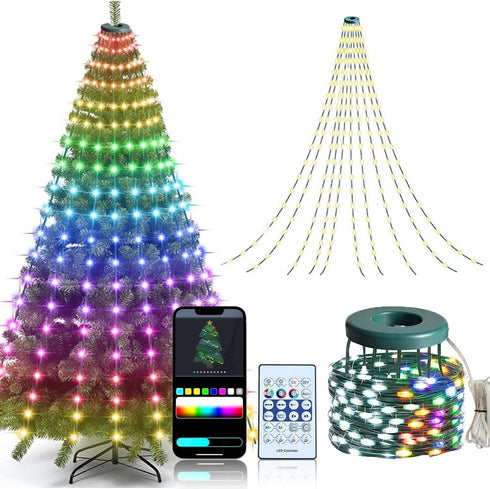 snorvindle Smart Christmas Tree Lights, 200 LEDs Christmas String Lights with Remote Control