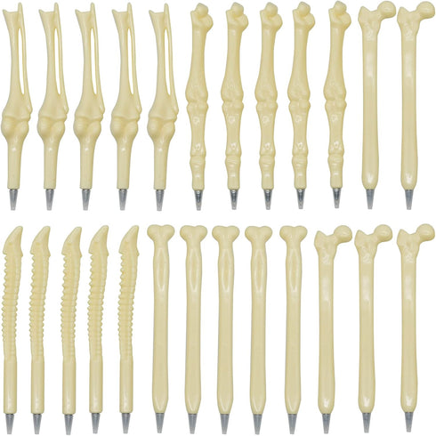 Maydahui 25 Pcs Bone Ballpoint Pen, Creative Novelty Pens, Black Ink for Halloween Artist Nurse School Office