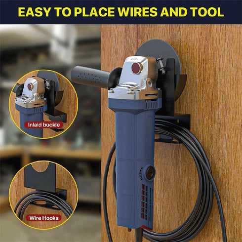 HanOaki 2Pcs Sturdy Angle Grinder Wall Mount Bracket Storage Holder For Workbench Garage