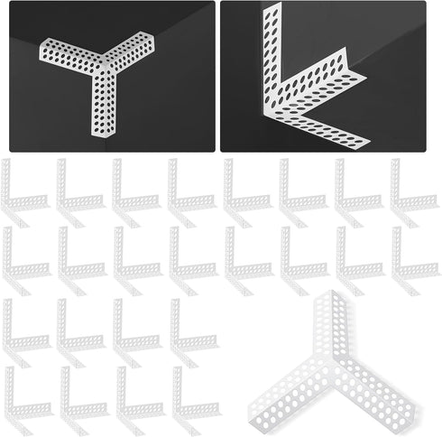 24 Pcs 3 Way Corners for Drywall, Anti Crack Reinforced Corner Bead for Wall Crack Repair Tool