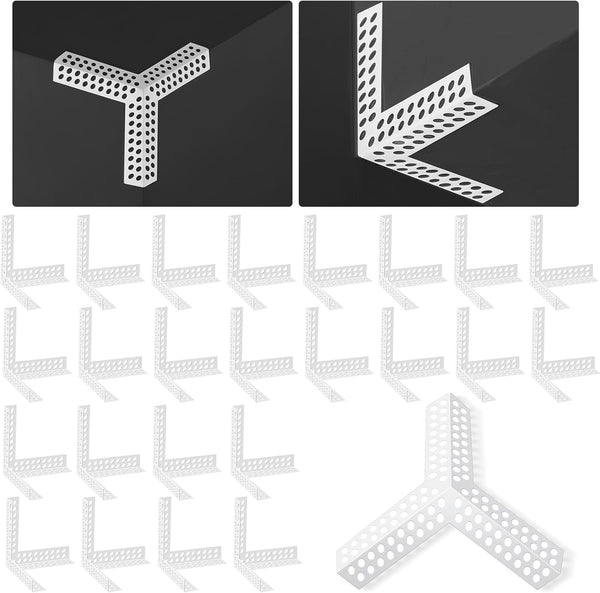 24 Pcs 3 Way Corners for Drywall, Anti Crack Reinforced Corner Bead for Wall Crack Repair Tool