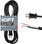 Iron Forge Cable 16 AWG Replacement Power Cord, 10 Ft Black Extension Cable, 2 Wire 16/2 SJT