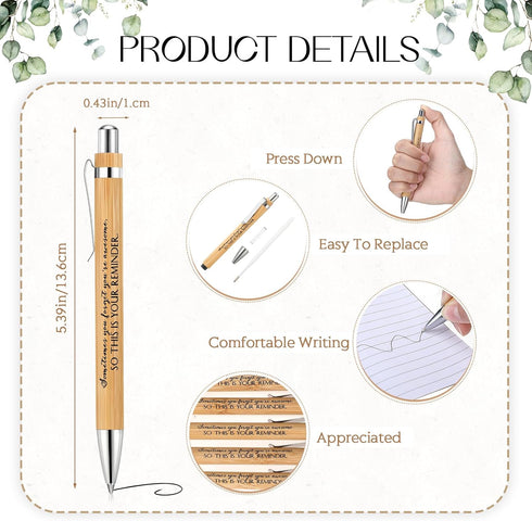 72 Sets Yeaqee Employee Appreciation Gift Bulk Thank You Inspirational Bamboo Pen with Card Graduation Appreciation