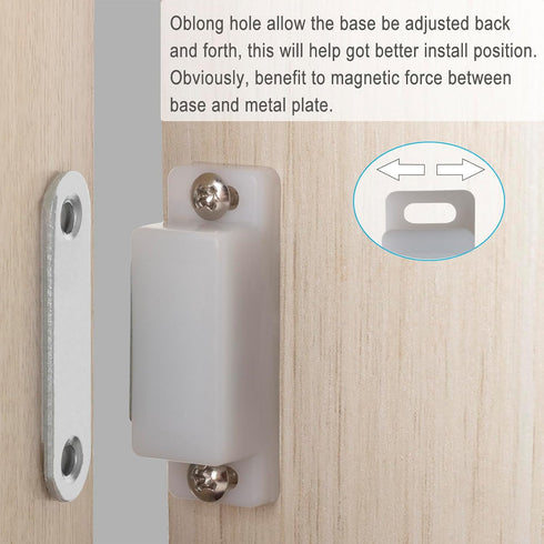 SDTWZW Pack 4 Cabinet Magnets Latch White Magnetic Door Catch for Cupboard Wardrobe and Shutter Hardware Magnetic