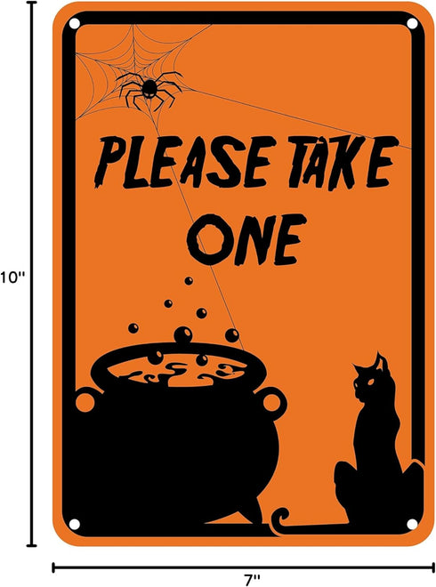 Reflective Aluminum Halloween Sign - "Please Take One" 7" x 10"