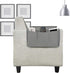 Sofa Armrest Organizer with Top Tray, 5 Pockets for Couch Recliner, Foldable Bedside Caddy Storage Bag (Grey)