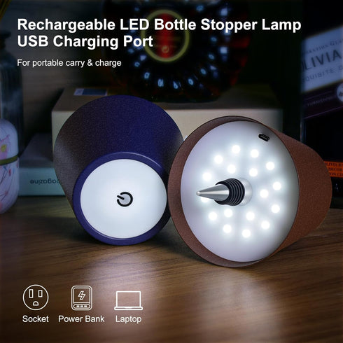 2025 3 1PC) Wireless Bottle Lamp, New Color Rechargeable Wine Bottle Lights for Bars Restaurants (Dark Green