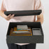 Set of 3 Soul & Lane Charcoal Black Kraft Paper Storage Boxes with Lids - Decorative Nesting Organizers for Office