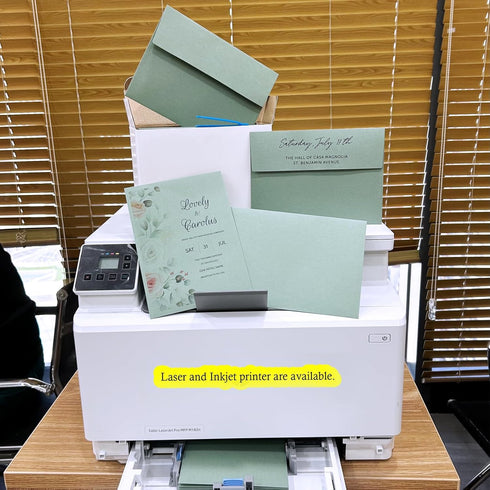Winlyn 100 Pcs Sage Green A7 Invitation Envelopes 5 1/4 x 7 1/4 Square Flap Envelopes Self Seal