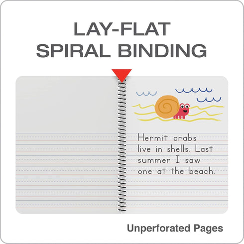 Oxford Primary Spiral Notebooks, 3/PK, 80 Sheets, Durable Plastic Covers, Pre-K, K-2, Blue/Red/Green, 9 3/4 x 7 1/2