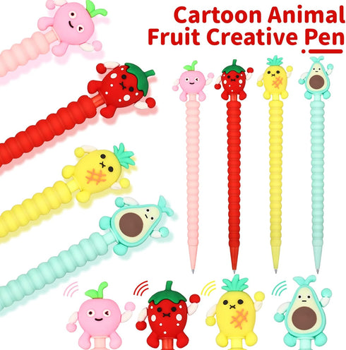 Chinco 24 Pieces Mechanical Pencil Cute Mechanical Pencils with Fruit Erasers and Pencil Refills Pastel Mechanical Pencils Colorful Pencil with Fun Toppers for Girls Kids Students School (0.5 mm) by Chinco