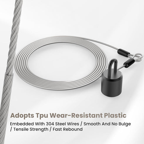 BaYiToo 9.84FT 3mm Stainless Steel Security Cable, Safety Cable Luggage Lock, Security Wire Rope with Double Loop