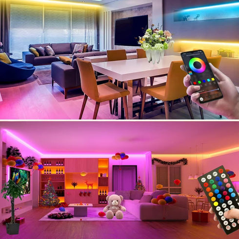 Baeyateda 26ft (26ft) Battery Operated LED Strip Lights RGB Color Changing, Music Sync, Remote & App Control
