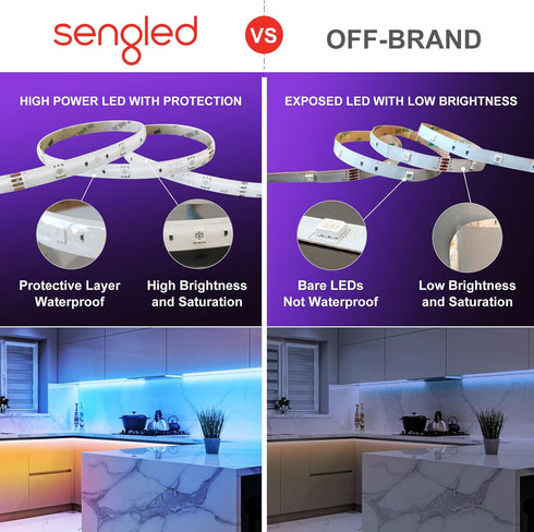 Sengled 16.4ft 16 25,000 Smart LED Strip Lights, Wi-Fi LED Lights Work with Google Home, Million Colors, RGB, Music