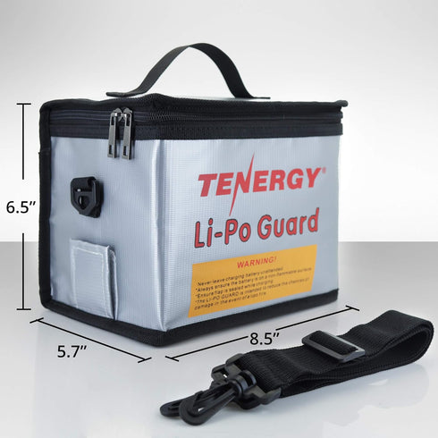 Packs, 8.5 6.5 5.7inch Tenergy Fire Retardant Lipo Zipper Bag for Charging and Storing Lipo Battery x x