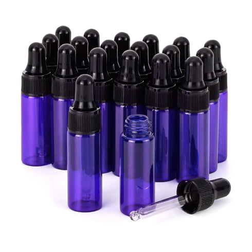 Kesell 5ml Small Dropper Bottles, Empty Essential Oil Glass Vials with Glass Eye Dropper (Pack of 20)