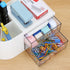LETURE Desk Organizer Caddy with Drawer, White Office Supplies Holder for Business Cards, Pens, and Stationery