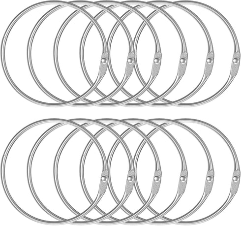 Pawfly Loose Leaf Binder Rings 2 Inch Smooth Steel Book Rings for Index Cards, Flash Cards, Memos, 12 Pack