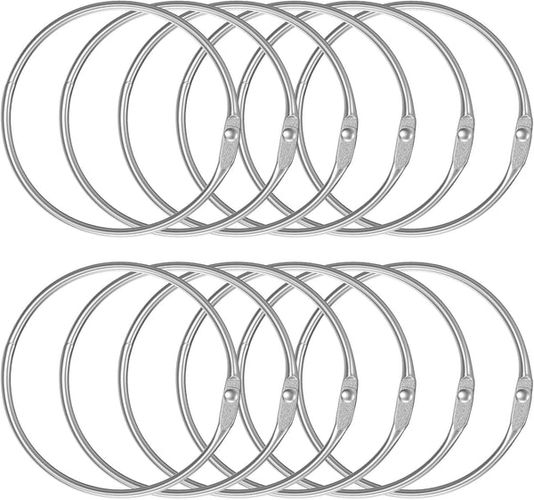 Pawfly Loose Leaf Binder Rings 2 Inch Smooth Steel Book Rings for Index Cards, Flash Cards, Memos, 12 Pack