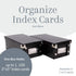 Snap-N-Store Collapsible Index Card Holder Storage Box, Fits 1100 Flash Cards, 3 x 5, 2 Pack, Black