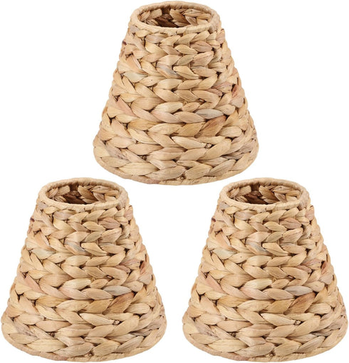 3 PCS Clip-On Chandelier Lamp Shades Cone Horsetail Lamp Shades Replacement Clip
