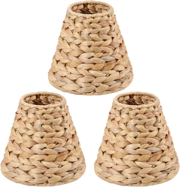 3 PCS Clip-On Chandelier Lamp Shades Cone Horsetail Lamp Shades Replacement Clip