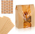 PercyEffie 120 Pack Large Krafts Paper Bread Bags with Clear Window 14" x