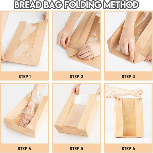 Loegnry 25Pcs Packing (13.7 8.3 inch) Bread Bags for Homemade Bread Sourdough - Kraft Paper Bakery Bags for Food