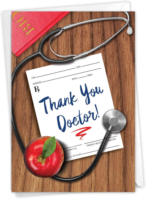 NobleWorks Thank You Card for Healthcare Workers - 1 Card for Hospitals, Doctors, Nurses - Gratitude C6351TYG
