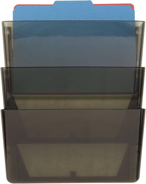 Officemate Wall File, Smoke, Set of 3 (21421)