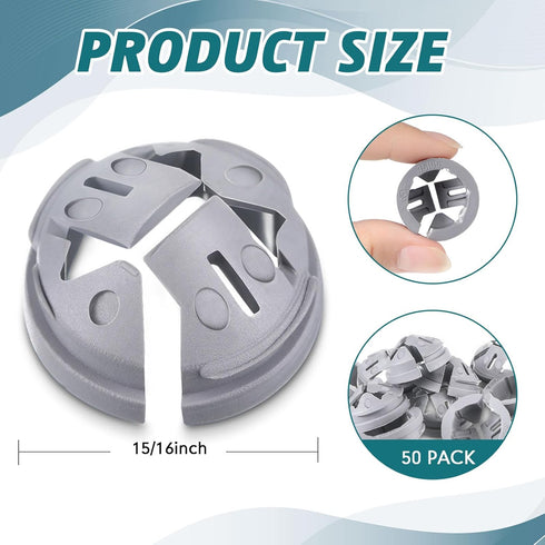 50 Pcs 3/8 In. - 1/2 In. Non Metallic Button Push-in Bulk Connector Gray NM Cable Connector Electrical Conduit Fittings Fits for 1/2 Inch Knockouts
