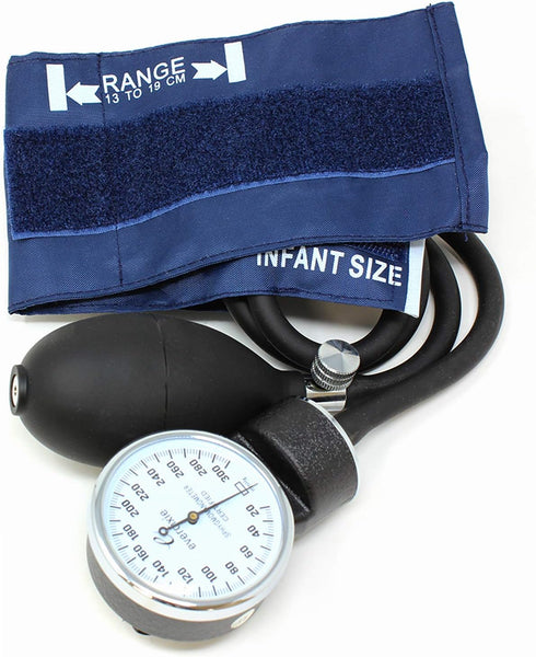 Dixie EMS Deluxe Infant Aneroid Sphygmomanometer Blood Pressure Set with Carrying Case and Cuff