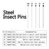 Willbond 500 Pcs Stainless Steel Insect Pins Kit - 5 Sizes for Specimen Entomology Butterfly Collection