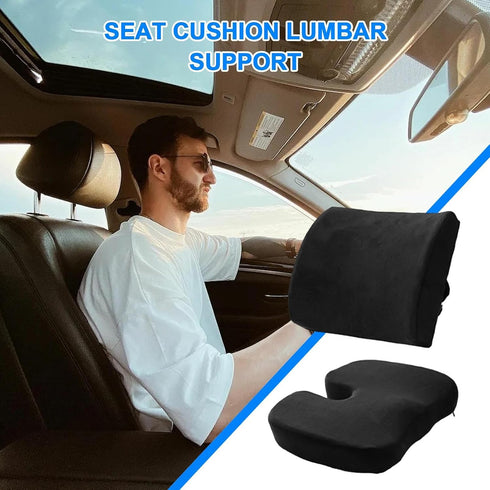 Genrico Office Chair Back Cushion,Memory Foam Cushion for Lumbar,Driver Back Support Pillow | For Home School Car SUV