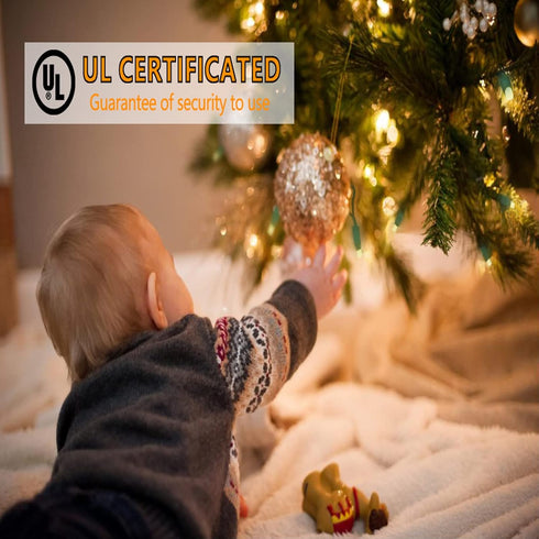 25ft 50 Counts Commercial IP:65, Warm White LED Christmas Lights - Grade Outdoor Waterproof, Green Wire, Xmas Tree