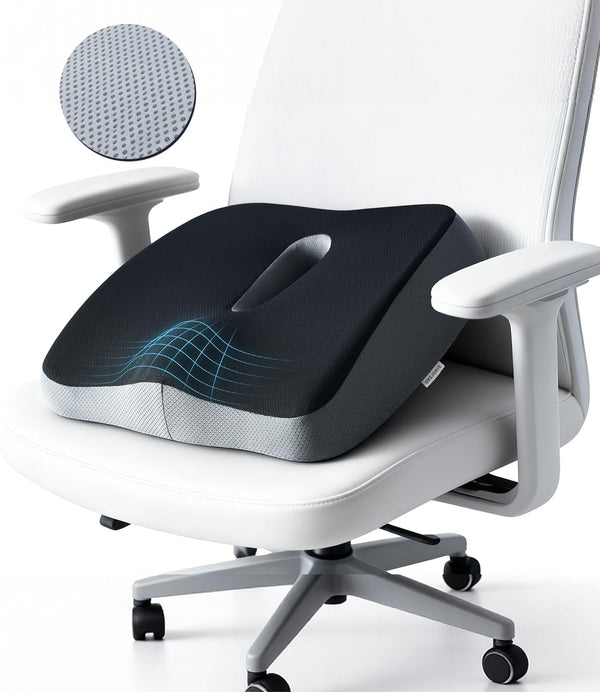 OKEJUNYE Memory Foam Seat Cushion, Large Office Chair Cushions Chair Pad for Tailbone