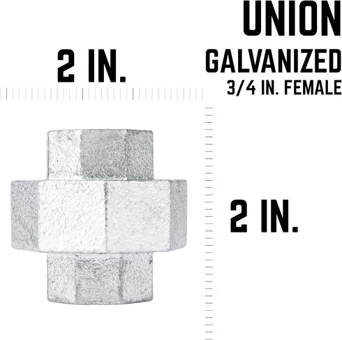 PIPE DÉCOR 3/4 in. Authentic Galvanized Malleable Iron Union 4 Pack for DIY Pipe Furniture
