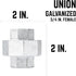 PIPE DÉCOR 3/4 in. Authentic Galvanized Malleable Iron Union 4 Pack for DIY Pipe Furniture
