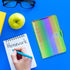 Outus 3 Pieces Clear A6 Binders - Colorful Soft PVC 6-Ring Binder Cover for Office (Rainbow, Blue, Pink)
