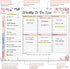 Weekly Desk Planner Pad, 8.5"×11", 52 Undated Tear Off Sheets, Spiral Binding, Pink, Organizer for Work, School, Home