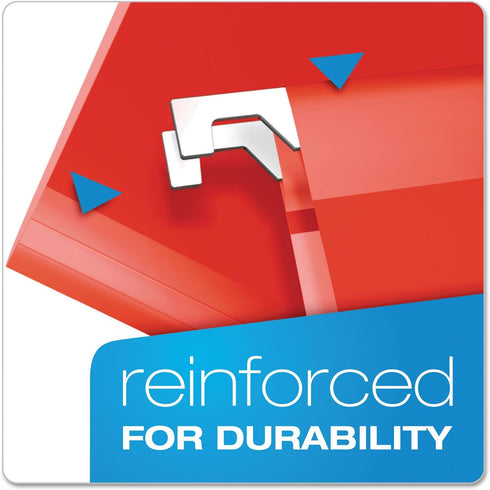 Pendaflex Extra Capacity Hanging File Folders, Legal Size, 2" Expansion, Red, 1/5 Cut, 25/BX (4153x2 RED)