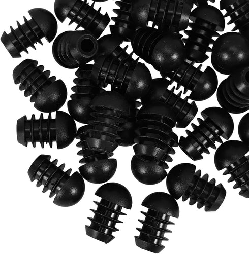 50pcs LALAFINA Black Round Furniture Leg Plugs Tube Insert Caps Chair Leg Glides for Table and Chair Tubing End Covers