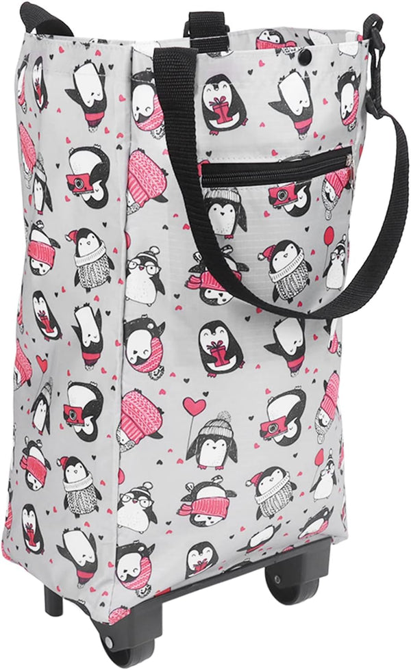 Oxford Cloth Storage Bag - Shopping Cart with Wheels, Grocery & Laundry